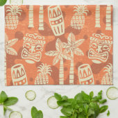 Retro-Mid-Century-Modern-Tiki-Muster Geschirrtuch (Gefaltet)