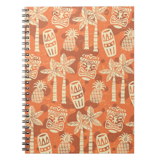 Retro Mid Century Modern Tiki-Muster Notizblock (Vorderseite)