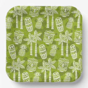 Retro-Mid-Century-Modern-Tiki-Muster Pappteller