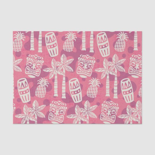 Retro-Mid-Century-Modern-Tiki-Muster Seidenpapier (Vorderseite)