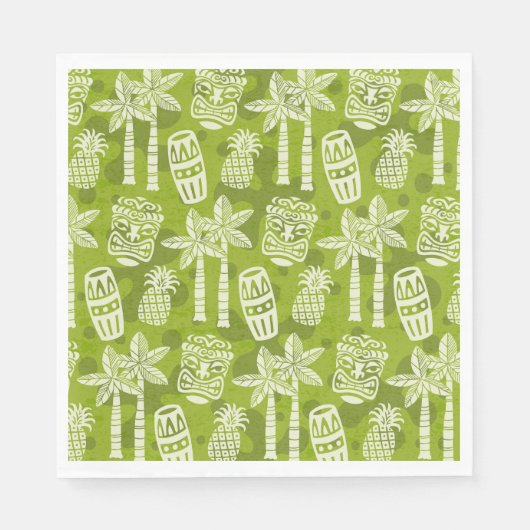 Retro-Mid-Century-Modern-Tiki-Muster Serviette (Vorderseite)