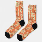 Retro Mid Century Modern Tiki-Muster Socken (Linkes Detail)