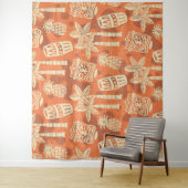 Retro-Mid-Century-Modern-Tiki-Muster Wandteppich (Beispiel)