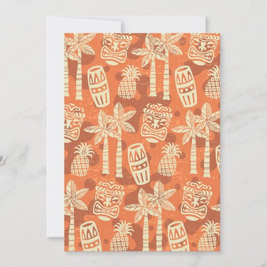 Retro Mid Century Modern Tiki Pattern Einladung (Vorderseite)