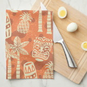 Retro Mid Century Modern Tiki Pattern Geschirrtuch (Viertel Falte)
