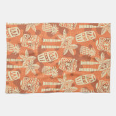 Retro Mid Century Modern Tiki Pattern Geschirrtuch (Horizontal)