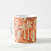 Retro Mid Century Modern Tiki Pattern Kaffeetasse (Vorderseite Links)