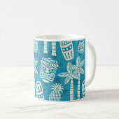 Retro Mid Century Modern Tiki Pattern Kaffeetasse (VorderseiteRechts)