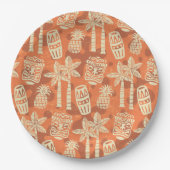 Retro Mid Century Modern Tiki Pattern Pappteller (Vorderseite)