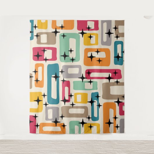 Retro Mid Century Modern Wandteppich (Vorderseite)