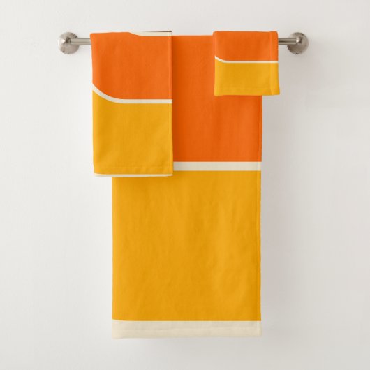 Retro Mid Century Modernes geometrisches Design Badhandtuch Set (Insitu)