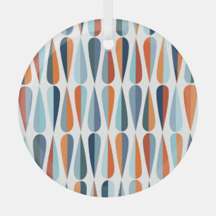 Retro-mid-century, Muster mit Tropfenformen. Ornament Aus Glas