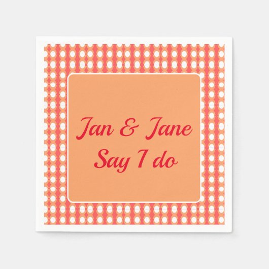 Retro Mid Century Orange & Pink Wrapping Paper Serviette (Vorderseite)