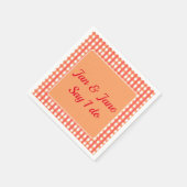 Retro Mid Century Orange & Pink Wrapping Paper Serviette (Ecke)