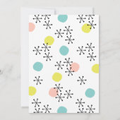 Retro Mid Century Ornaments Mint Holiday Party Einladung (Rückseite)