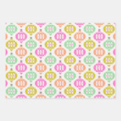 Retro Mid Century Ornaments Peach Green Christmas Geschenkpapier Set (Vorderseite)