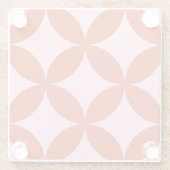 Retro Mid Century Red& Pink Geometric Christmas Glasuntersetzer (Rückseite)