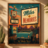 Retro Mid Century Route 66 Drive In Poster