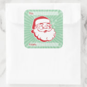 Retro Mid-Century Santa Claus Gift Tag Sticker (Tasche)