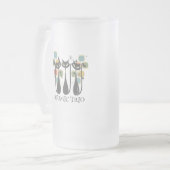 Retro Mid Century Schwarze Atomkatzen MCM Mattglas Bierglas (Vorderseite Links)