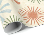 Retro-Mid-Century-Sternenexplosions-Muster-Wrap-Pa Geschenkpapier (Rolleneckpunkt)