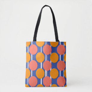 Retro-Mid-Century-Stil Orange Blau Punkte Tasche