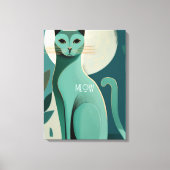 Retro Mid Century Style Cat Canvas Print Leinwanddruck (Vorderseite)