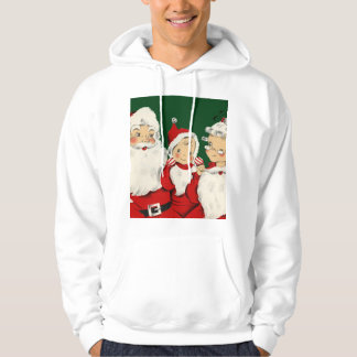 Retro-Mid-Century-Weihnachtsmann-Familie – Kitsch- Hoodie