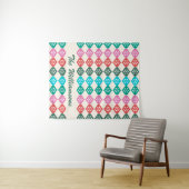 Retro-Mid-Mod-Atom-Muster farbenfrohe Personalisie Wandteppich (Beispiel (Horizontal))