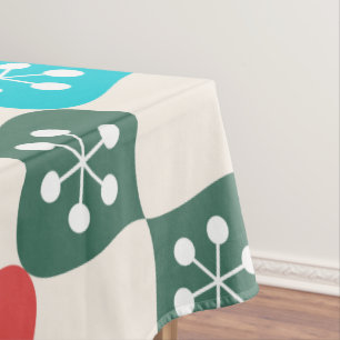 Retro Mid Mod Atomic Muster farbenfrohe Weihnachte Tischdecke