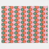 Retro Mid Mod Atomic Pattern Pink Green Christmas Fleecedecke (Vorderseite (Horizontal))