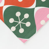 Retro Mid Mod Atomic Pattern Pink Green Christmas Fleecedecke (Ecke)