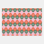 Retro Mid Mod Atomic Pattern Pink Green Christmas Geschenkpapier Set (Vorderseite 2)