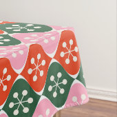 Retro Mid Mod Atomic Pattern Pink Green Christmas Tischdecke (Beispiel)