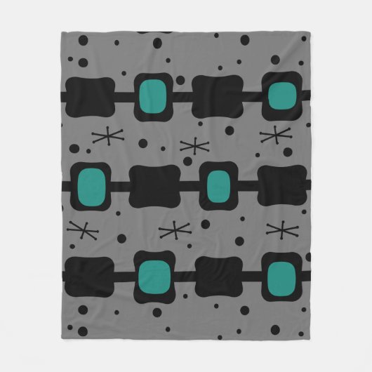Retro Mid Mod Columns Box Aquamarin Fleecedecke (Vorderseite)