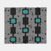 Retro Mid Mod Columns Box Aquamarin Fleecedecke (Vorderseite (Horizontal))