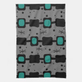 Retro Mid Mod Columns Box Aquamarin Geschirrtuch (Vertikal)