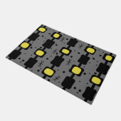 Retro Mid Mod Columns Box Gelb Fußmatte (Schrägansicht)