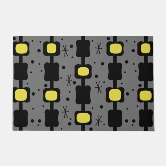 Retro Mid Mod Columns Box Gelb Fußmatte (Vorderseite)