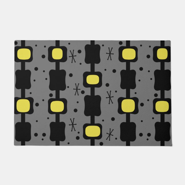 Retro Mid Mod Columns Box Gelb Fußmatte (Vorderseite)