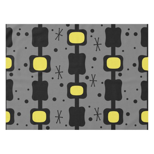 Retro Mid Mod Columns Box Gelb Tischdecke (Vorderseite (Horizontal))