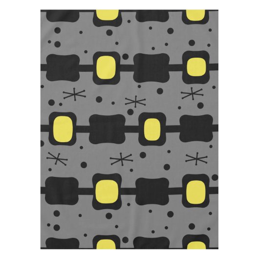 Retro Mid Mod Columns Box Gelb Tischdecke (Vorderseite)