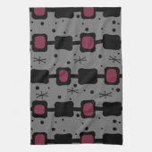 Retro Mid Mod Columns Box Maroon Geschirrtuch (Vertikal)