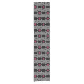 Retro Mid Mod Columns Box Maroon Kurzer Tischläufer (Vorderseite)