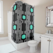 Retro Mid Mod Columns Box Türkis Duschvorhang (Beispiel)