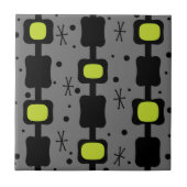 Retro Mid Mod Columns Boxes Chartreuse Fliese (Vorderseite)