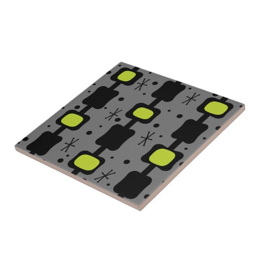 Retro Mid Mod Columns Boxes Chartreuse Fliese (Seite)