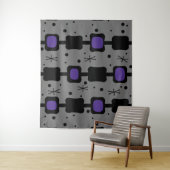 Retro Mid Mod Columns Boxes Indigo Wandteppich (Beispiel)