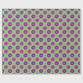 Retro Mid-mod Floral Vibrant Pink Purple & Green Geschenkpapier (Flach)