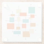 Retro Mid Mod: Funky Orange und Blue Squares Glasuntersetzer (Rückseite)